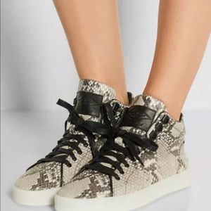 RAG & BONE KENT HIGH TOP SNAKESKIN SNEAKERS NEW